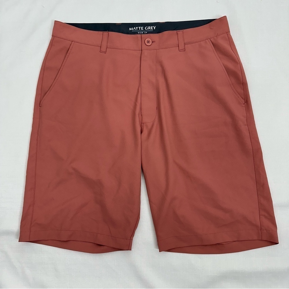 Haus of Grey Matte Grey Men's size 34 Pink Flat Front Shorts
